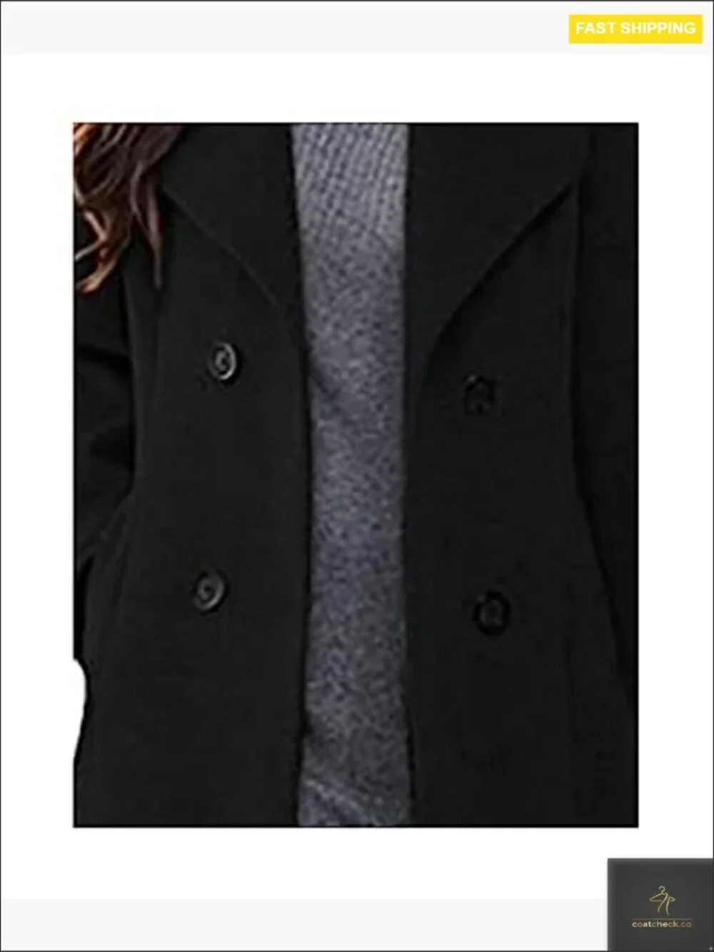 Wool Blend Pea Coat Double Breasted Shawl Collar Trench Maxi Winter Warm_3